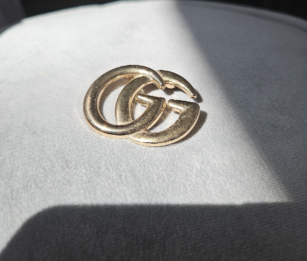 Gold Logo Brooch